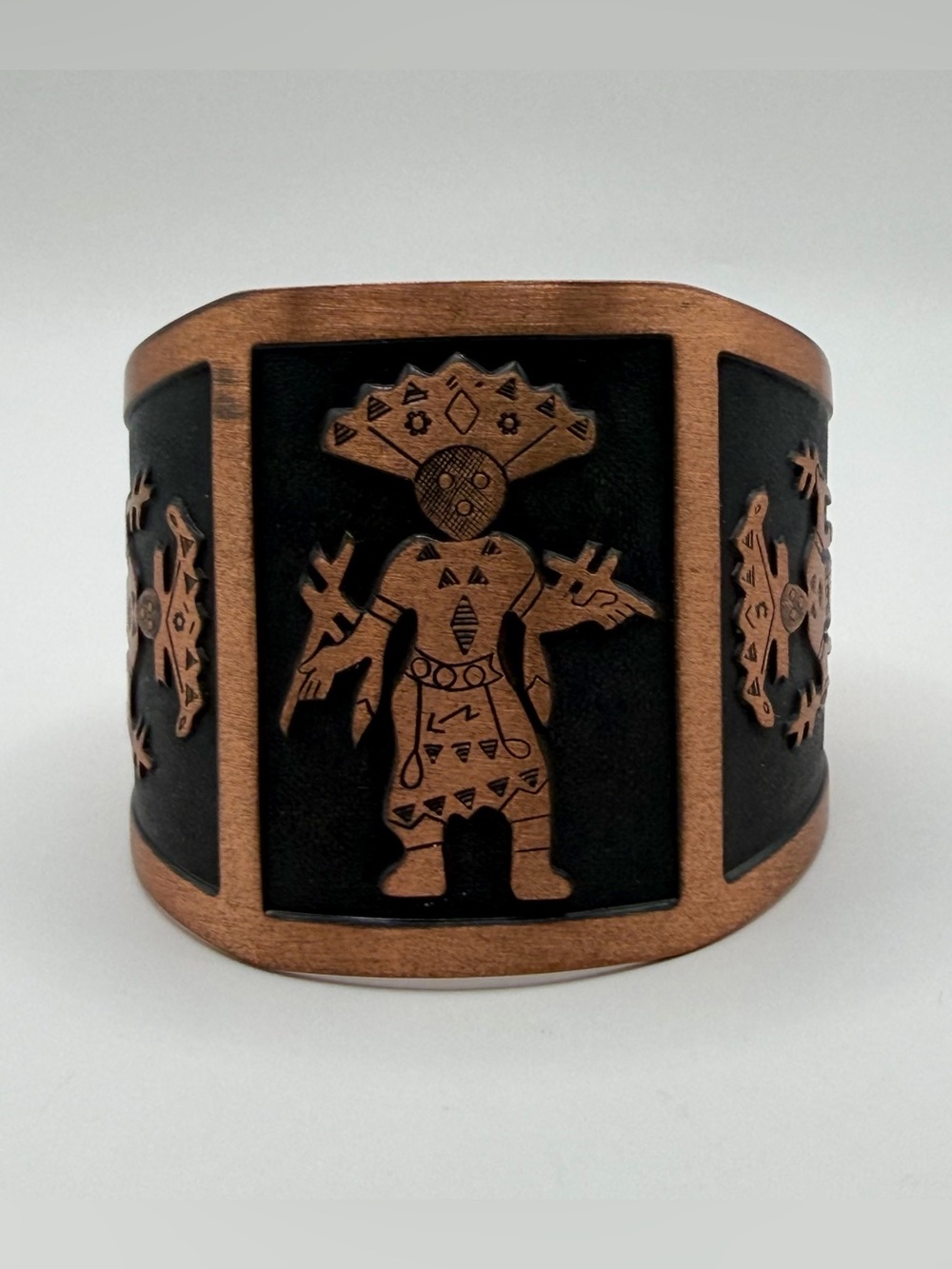 Copper Aztec Print Cuff Bracelet